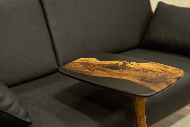 C-Shaped Luxury Resin End / Side Table - Unique Gift Idea